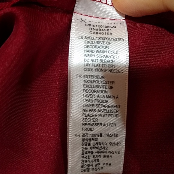 RARE - Red Shiny Flutter Sleeve Tie + Elastic Waist Top - Picture 6 of 6